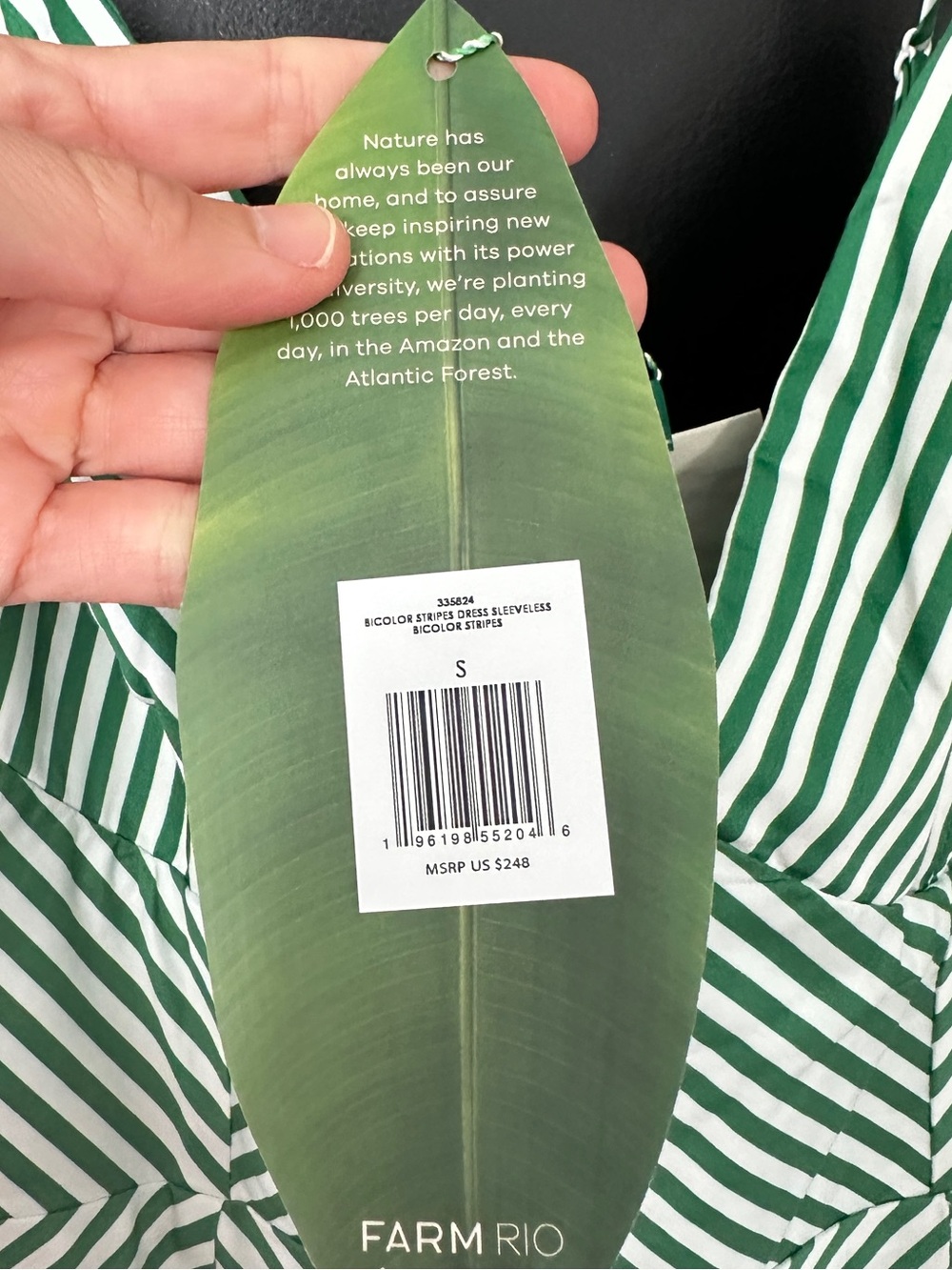 NWT FARM Rio Bicolor Stripes Cotton Midi Dress Size Small - Picture 7 of 12
